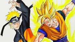 Drawing Naruto vs Goku - 20K SPECIAL