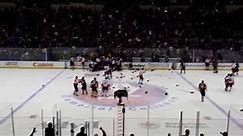 Bench clearing brawl at FDNY NYPD Hockey Game 2014