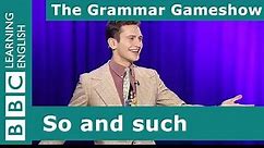 Grammar Gameshow - So and Such