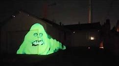 Halloween 3D House Projection - Ghostbusters with singing pumpkins