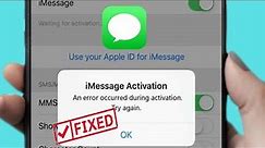 How To Fix iMessage Activation Error on iphone ios 17| An error occurred during activation try again