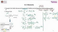 Examples Related to Moments and Finding the Variance of X