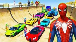 SPIDERMAN Epic New ULTRA RAMP Challenge for Car Racing with Trevor and Shark #7