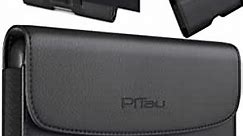 PiTau Belt Case Designed for Samsung Galaxy S21 S20/ J7V/ J7 Sky Pro/ J7 Perx/J7 Prime/ J7 PRO/ J7 Refine/ J7 Star Cell Phone Holster with Belt Clip & Loop Built in ID Card Fits Samsung with Case on