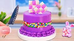 Purple Chocolate Cake 💜💜 Satisfying Miniature Chocolate Ube Cake Recipe | Cozy Mini Bakery
