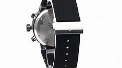 GV2 by Gevril Novara Mens Chronograph Swiss Quartz Black Silicone Strap Watch, (Model: 8203)