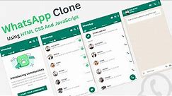 How to create a WhatsApp Clone using HTML CSS and JavaScript | Whatsapp Clone App.
