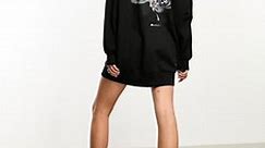 AllSaints x ASOS exclusive back graphic hoodie dress in black | ASOS