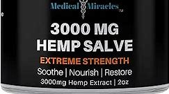 Hemp 3000 Mg Extreme Strength Hemp Salve : Ideal for HIPS, Joints, Neck, Back, Elbows, Fingers, Hands, and Knees Made in USA