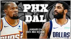 Phoenix Suns vs Dallas Mavericks Full Game Highlights | Jan 24 | 2024 NBA Season