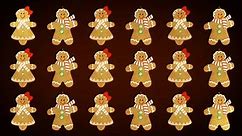 Holiday sweets are flying through the red background. Funny Gingerbread holiday sweets are floating in the Christmas background. Holiday sweets in different shapes in the virtual background. New year
