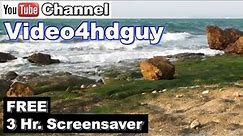 Rocky ocean Shoreline HD Screensaver romatic, relaxing, natural sound Video | art411ocean™ art411™