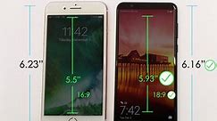 Honor 7x vs iPhone 7 Plus size comparison