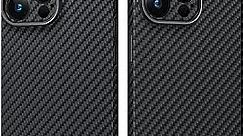 memumi Real Aramid Fiber for iPhone 15 Pro Max Thin Case, Sturdy Durable 0.5 mm Slim Fit for iPhone 15 Pro Max Carbon Fiber Case [Camera Full Protection] with Military-Grade Drop Protection Black