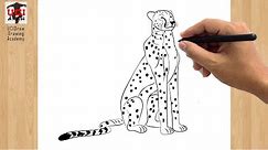 How to Draw Cheetah Easy Drawing | Simple Step by Step Cute Cheetah Sketch Tutorial for Beginners