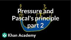 Pressure and Pascal's principle (part 2) | Fluids | Physics | Khan Academy