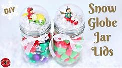 DIY SNOW GLOBE MASON JAR LIDS! EASY CHRISTMAS GIFT!