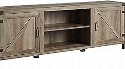 Walker Edison Georgetown Modern Farmhouse Double Barn Door Stand for TVs up to 80 Inches, 70 Inch, Grey Wash
