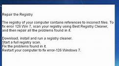 Error 126, Fix error 126 windows 7