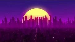Space Synthcity Animated Pink Background - FREE HD Screensaver