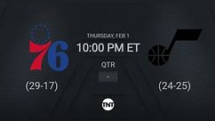 Philadelphia 76ers @ Utah Jazz | NBA on TNT Live Scoreboard
