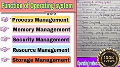 1.2 || Function of Operating system || Operating system || #operatingsystem