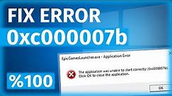 Fix 0xc00007b Application Error (\u00100 FIX) for Any Games or Apps | unable to start correctly error