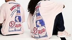ASOS DESIGN oversized t-shirt with vintage Pepsi print in pink | ASOS