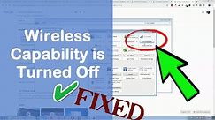 How to fix wireless capability is turned off on Windows