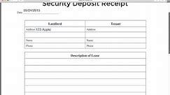 How to Write a Security Deposit Receipt Form | PDF | Word