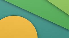 Material design animated background. Animated wallpaper of material design shapes and colors. Alpha channel.