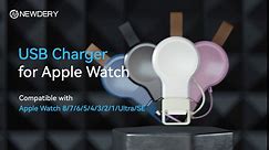 NEWDERY for Apple Watch Wireless Charger 2 Pack, iWatch Portable USB Car Magnetic Charger, Travel Cordless Charger with Light Weight Quick Charging for Apple Watch Ultra 8/7/SE/6/5/4/3/2/1 (White)