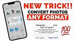 How to Convert iPhone Photos to JPEG/PNG on iPhone - NO APP / WEBSITE