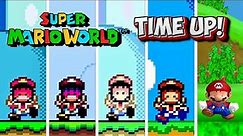 Evolution of Super Mario World TIME UP! screens