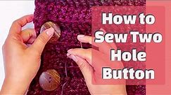 How to Sew Two Hole Button #crochet