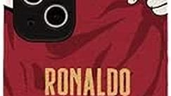 Slrioks Ronaldo Jersey Phone Case Creative Soccer Case for iPhone 15 Thin Soft Imitation Leather Shockproof