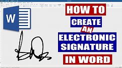 How to create an electronic signature in Word | Microsoft Word Tutorials (EASY)