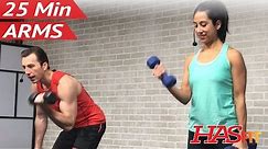 25 Min Arm Workout for Women & Men - Bicep Tricep Workout at Home Arms with Weights Dumbbells