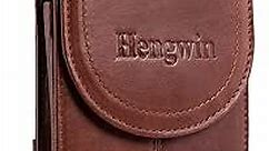 Belt Clip Holster Pouch Hengwin Genuine Leather Phone Case Holster with Magnetic Closure Belt Loop Pouch Bag Fits for iPhone 14 Pro Max 13 Pro Max 12 Pro Max Samsung Galaxy S24+ A54 A53 A15 (Brown)