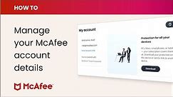 How to manage your McAfee account details