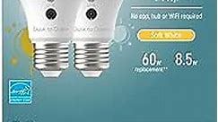 GE LED+ Dusk to Dawn LED Light Bulbs, 8.5W, Automatic On/Off Outdoor Light, Soft White, A19 (2 Pack)