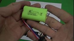Blomiky 2 Pack 7.4V 2S 600mAh Li-ion Rechargerable Battery with SM-4P Plug and Charger Cable Compatible with Some Water Ball Blasters and DE85 RC Cars/JF-71A Battery