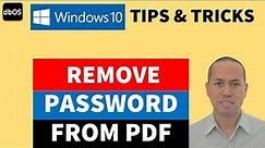 Remove Password from PDF | Password Removal from a PDF