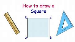 How to draw a square Using ruler and set square (Step by Step) - Easy steps