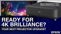 The Epson EpiqVision Ultra LS650 4K PRO-UHD Ultra Short Throw Laser Projector