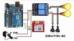 Arduino Sim800l Relay Control with SMS | Control Home Appliances with Arduino and Sim800l
