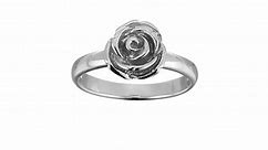 Sterling Silver Rose Ring, Size 7