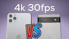 Pixel 6a vs iPhone 11 Pro Max Camera Comparison 4k 30fps