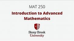 Advanced Mathematics: Lecture 1