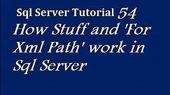 How For Xml Path work in Sql Server